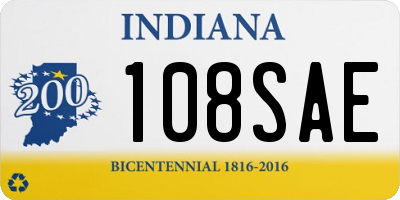 IN license plate 108SAE