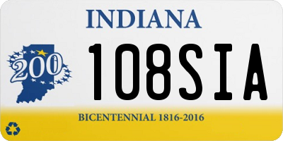 IN license plate 108SIA