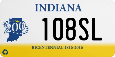 IN license plate 108SL