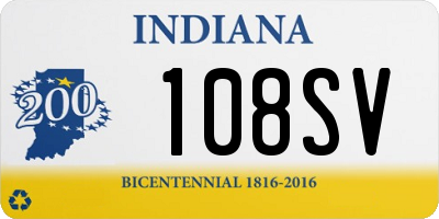 IN license plate 108SV