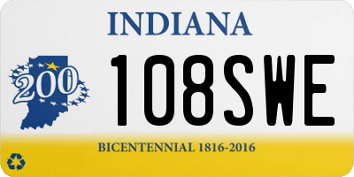 IN license plate 108SWE