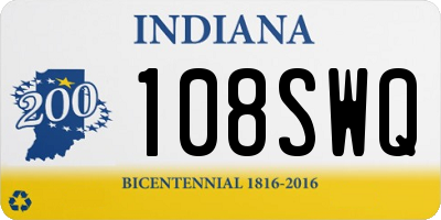 IN license plate 108SWQ