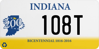 IN license plate 108T