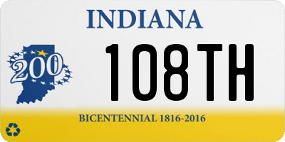 IN license plate 108TH