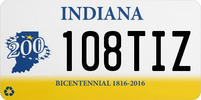 IN license plate 108TIZ