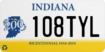 IN license plate 108TYL