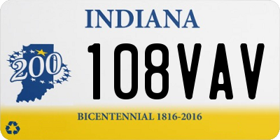 IN license plate 108VAV