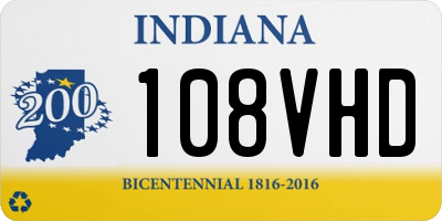 IN license plate 108VHD