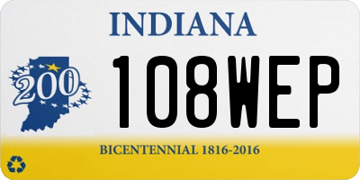 IN license plate 108WEP