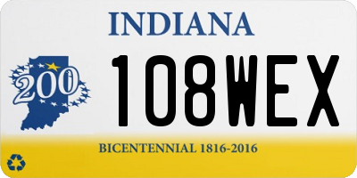 IN license plate 108WEX