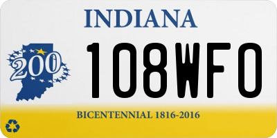 IN license plate 108WFO