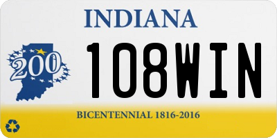 IN license plate 108WIN