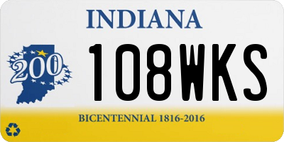 IN license plate 108WKS