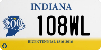 IN license plate 108WL