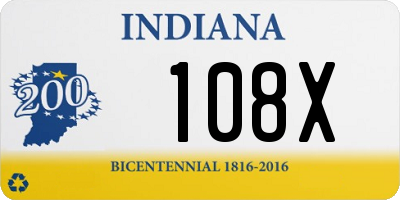 IN license plate 108X