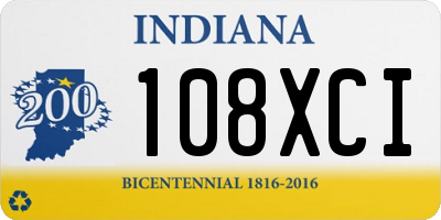 IN license plate 108XCI
