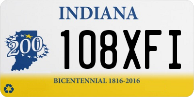 IN license plate 108XFI