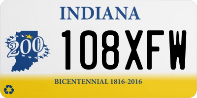 IN license plate 108XFW