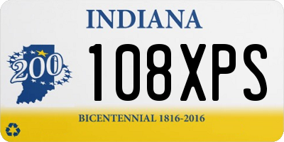 IN license plate 108XPS