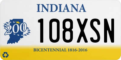 IN license plate 108XSN