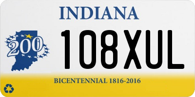 IN license plate 108XUL