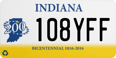 IN license plate 108YFF