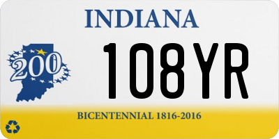 IN license plate 108YR