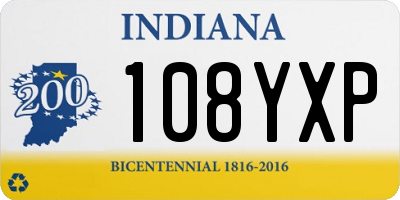 IN license plate 108YXP