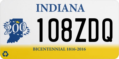 IN license plate 108ZDQ