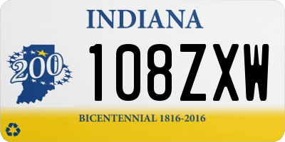 IN license plate 108ZXW