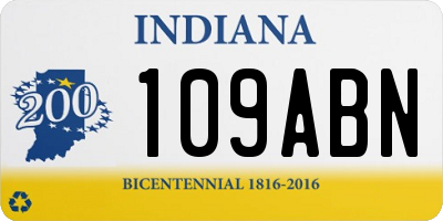 IN license plate 109ABN