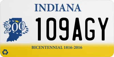 IN license plate 109AGY
