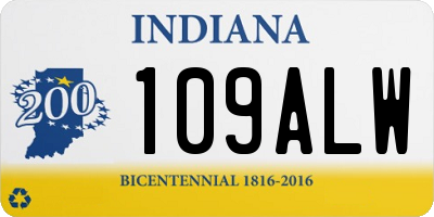 IN license plate 109ALW