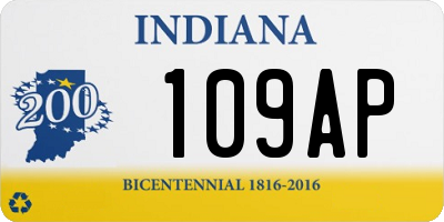 IN license plate 109AP