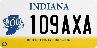 IN license plate 109AXA