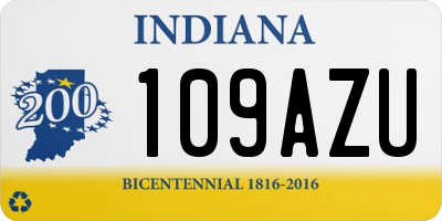 IN license plate 109AZU