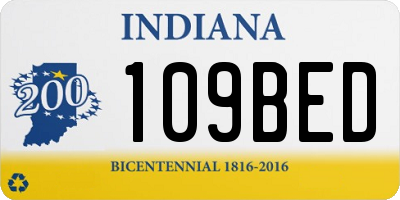 IN license plate 109BED