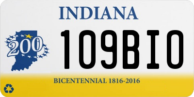 IN license plate 109BIO