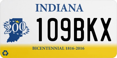 IN license plate 109BKX