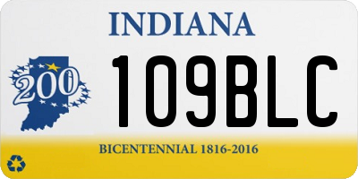 IN license plate 109BLC