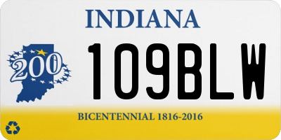 IN license plate 109BLW
