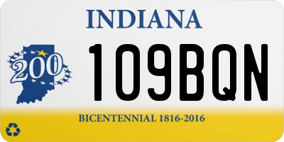 IN license plate 109BQN