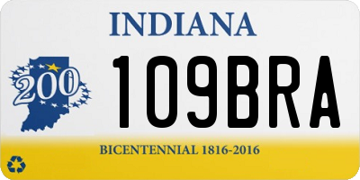IN license plate 109BRA