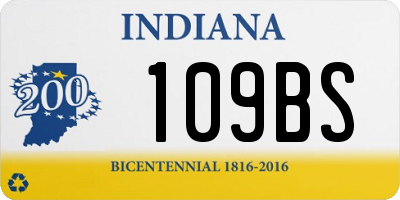 IN license plate 109BS