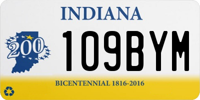 IN license plate 109BYM