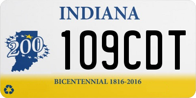 IN license plate 109CDT
