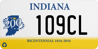 IN license plate 109CL