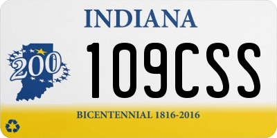 IN license plate 109CSS