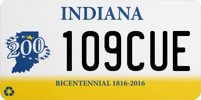 IN license plate 109CUE