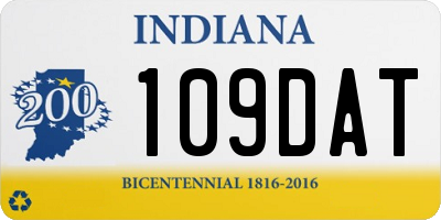 IN license plate 109DAT